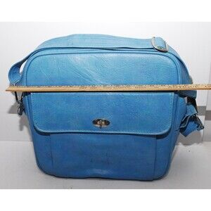 Vintage Samsonite Sky Bue Luggage Carry on Vinyl With Keys Late '60s